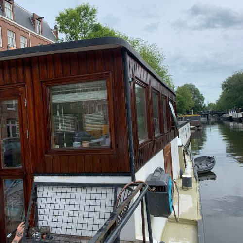 buitenschilderwerk - woonboot Amsterdam